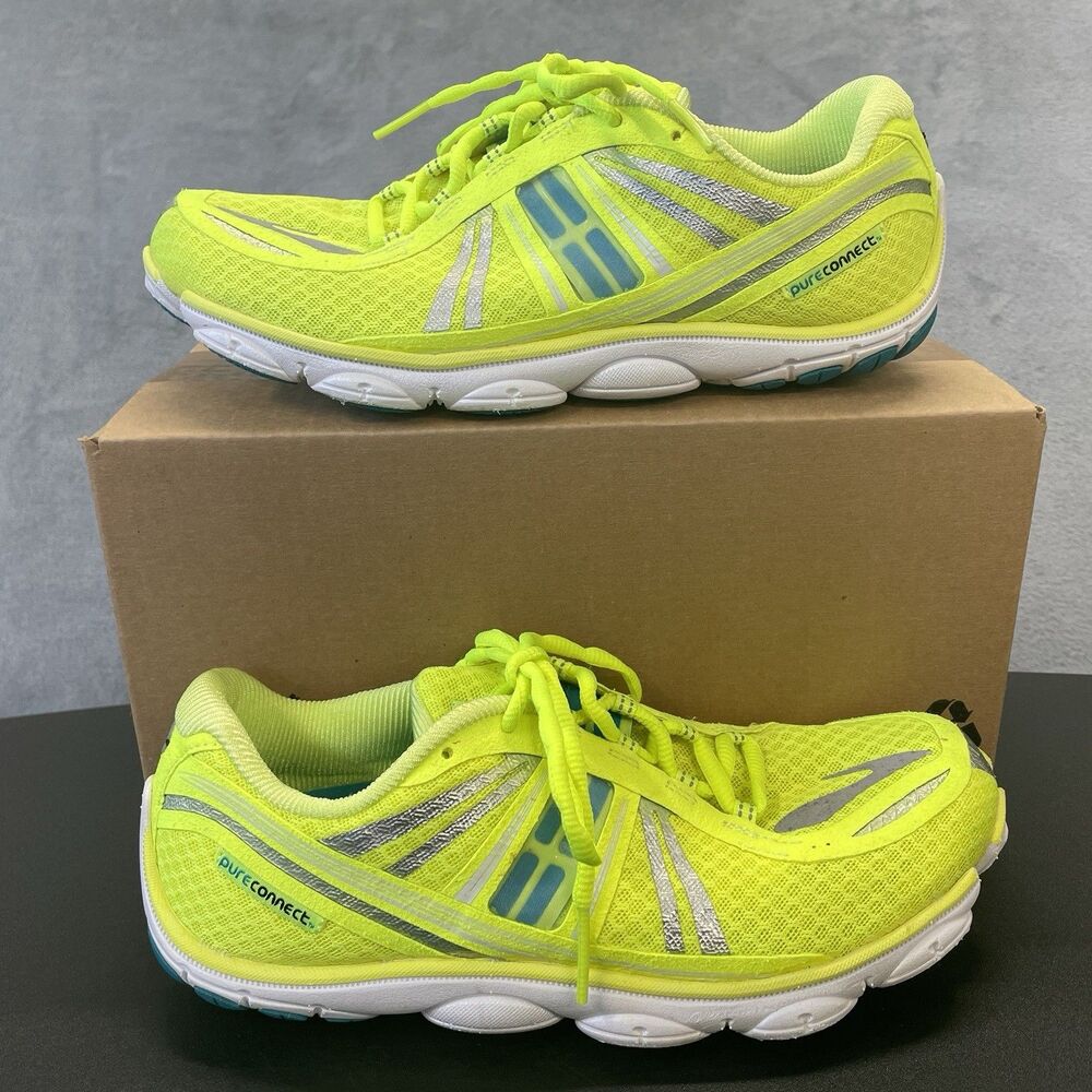 Brooks PureConnect 3 Women's Running Shoes Neon Yellow/Teal Low Top Lace-Up